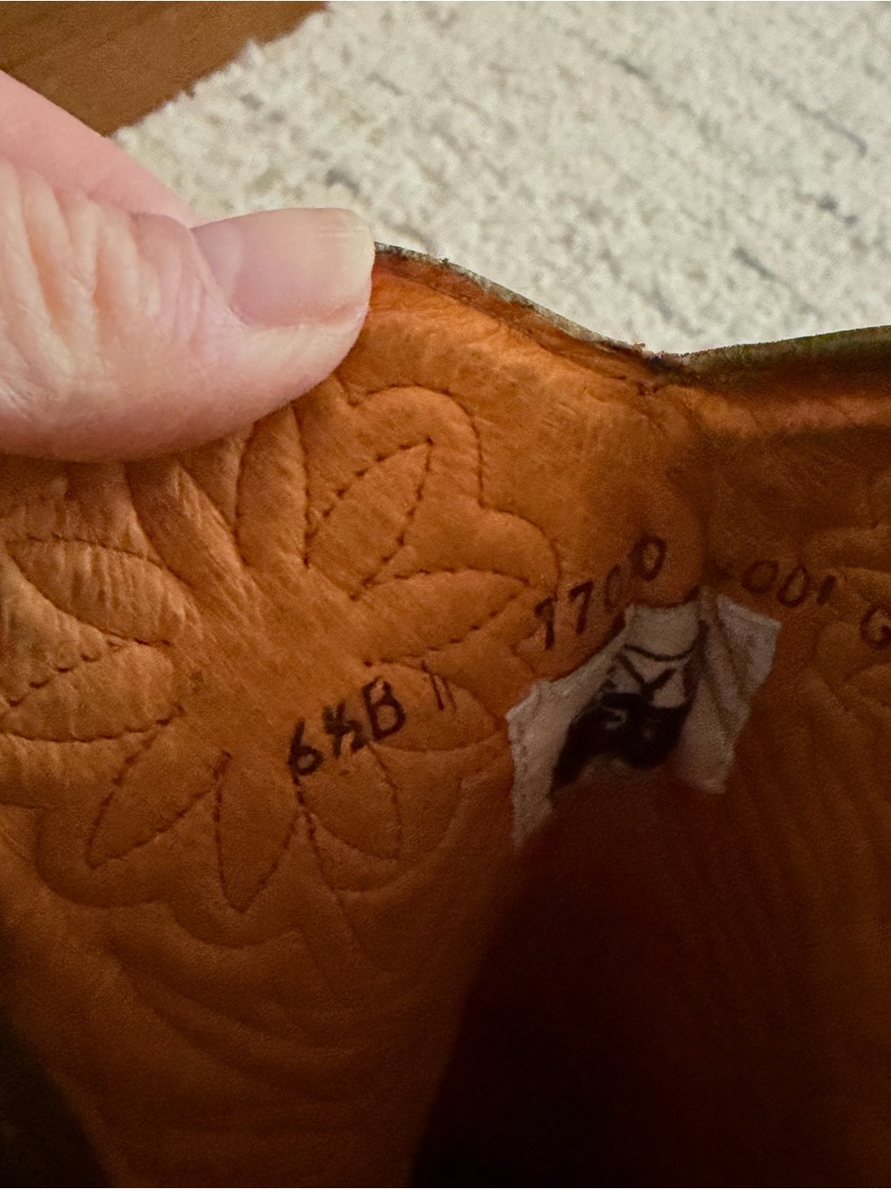 Frye Olive Green Embossed Leather Cowboy Boots size 6.5 GUC - Picture 11 of 12